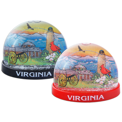 Snow Globe Asst Colors Virginia Souvenir