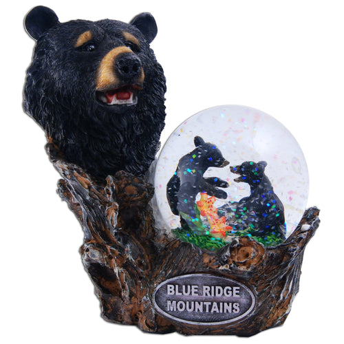 Snow Globe Statue Bear Blue Ridge Mountains Souvenir