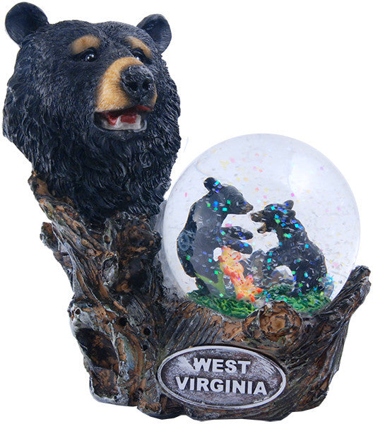 Snow Globe Statue Bear West Virginia Souvenir