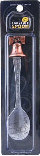 Solid Pewter Spoon Philadelphia with Copper Liberty Bell