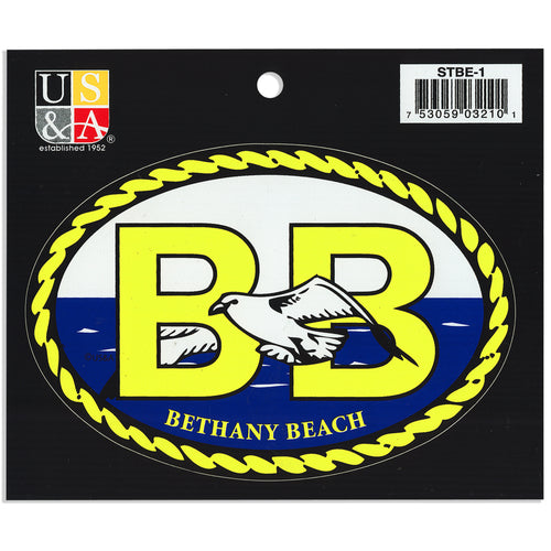 STBE1 Euro Oval Sticker Bethany Beach