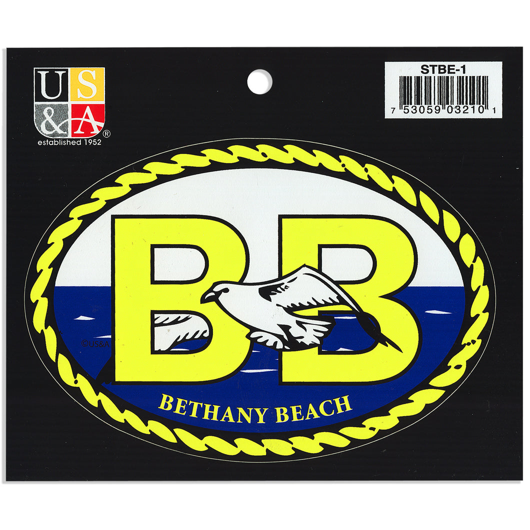 STBE1 Euro Oval Sticker Bethany Beach