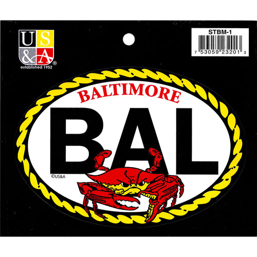 STBM1 Euro Oval Sticker BAL with Crab