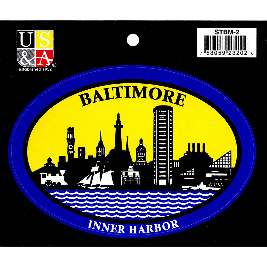 STBM2 Euro Oval Sticker Baltimore Inner Harbor