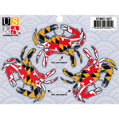 STMD1 Sticker Pack Maryland 3 Crabs all MD Flag