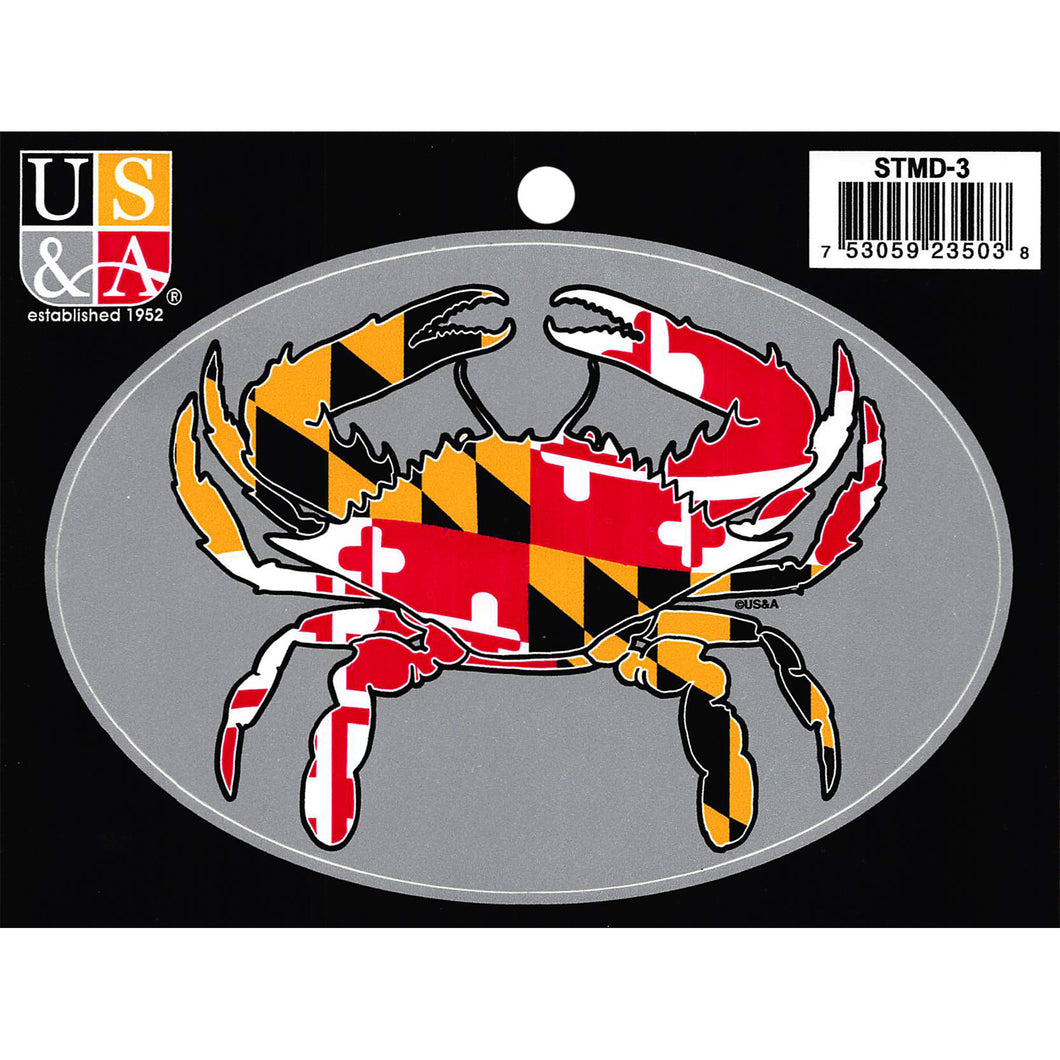 STMD3 Euro Oval Sticker Flag Crab