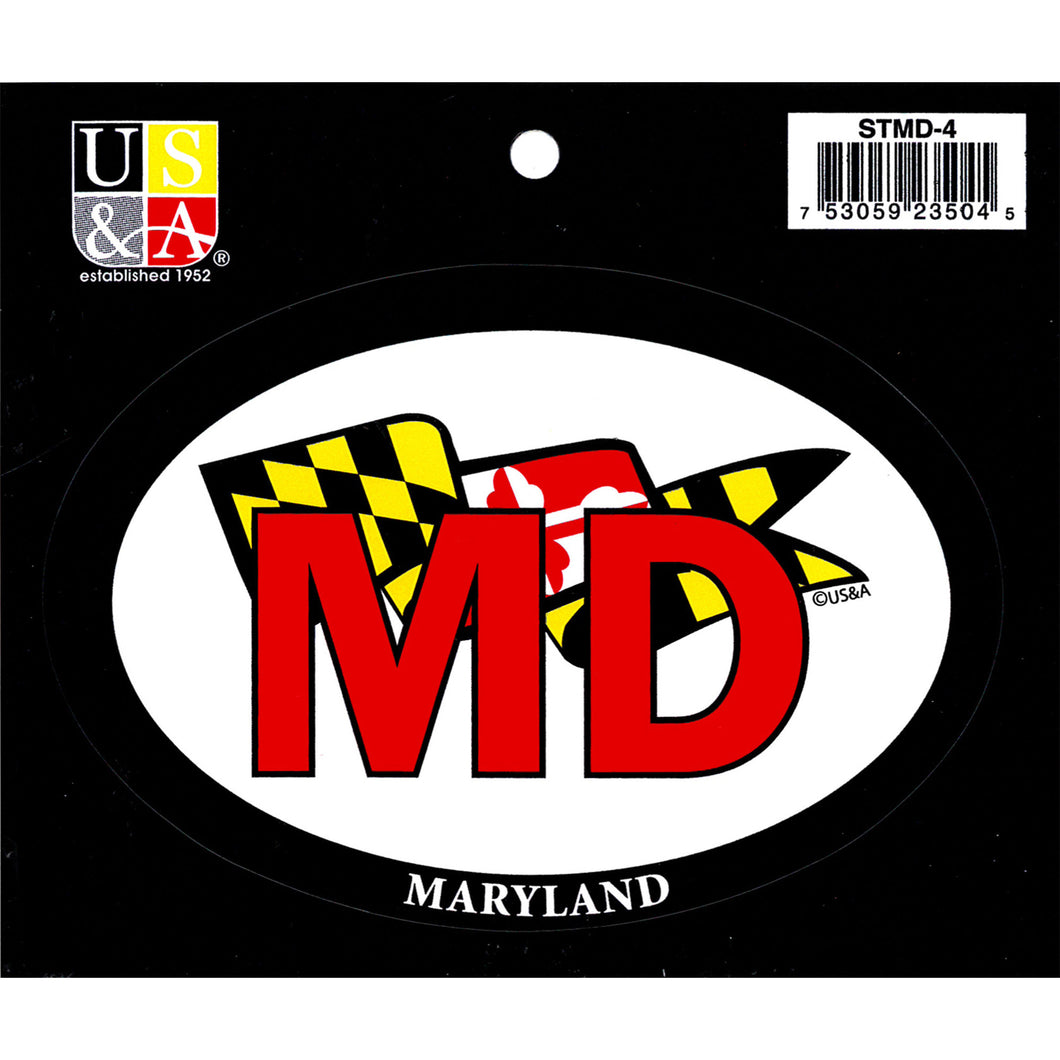STMD4 Euro Oval Sticker MD with Flag Banner