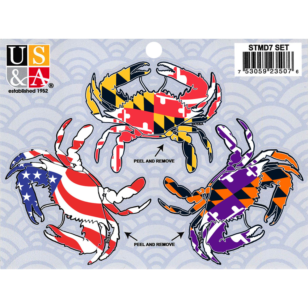 STMD7 Sticker Pack Maryland 3 Crabs MD USA Sport