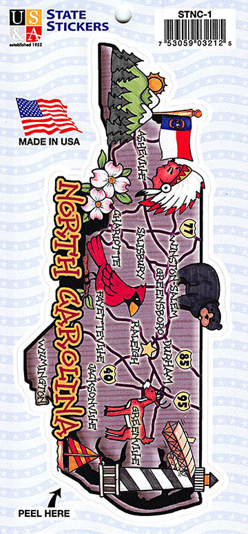 STNC1 Map Sticker North Carolina