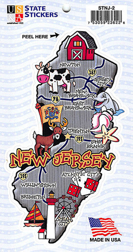 STNJ2 Map Sticker New Jersey