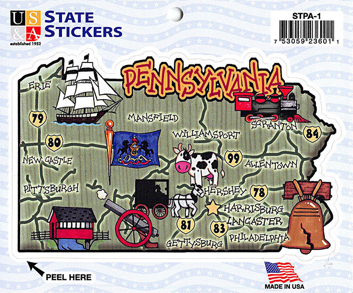 STPA1 Map Sticker Pennsylvania