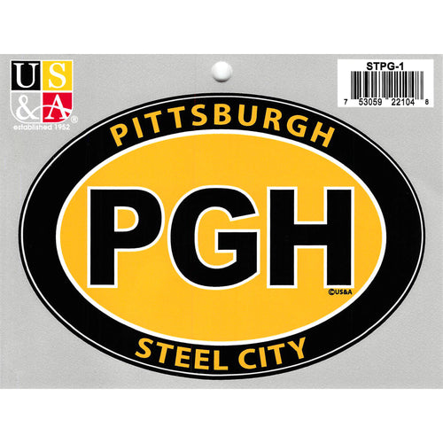 STPG1 Euro Oval Sticker - PGH Pittsburgh Steel City