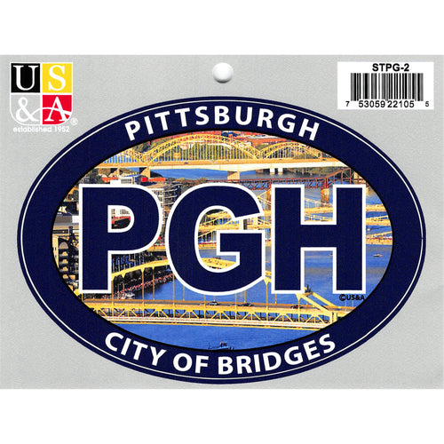 STPG2 Euro Oval Sticker - PGH Pittsburgh City of Bridges
