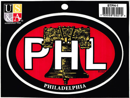 STPH1 Euro Oval Sticker PHL with Liberty Bell