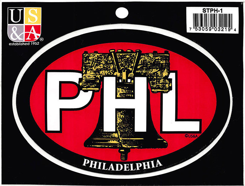 STPH1 Euro Oval Sticker PHL with Liberty Bell
