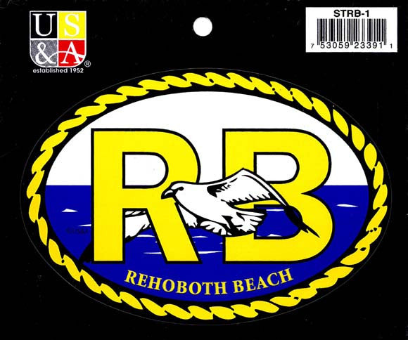 STRB1 Euro Oval Sticker Rehoboth Beach