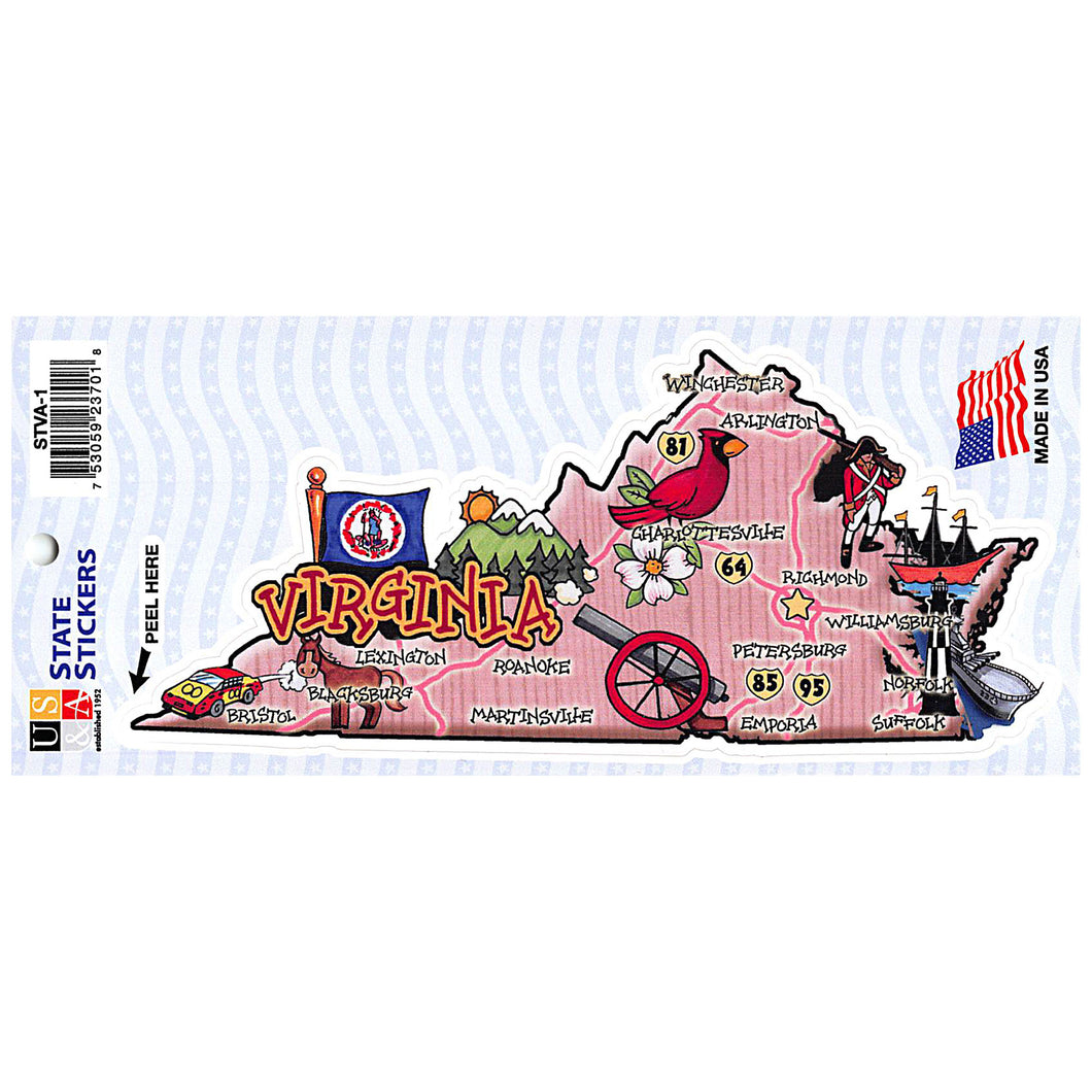 STVA1 Map Sticker Virginia