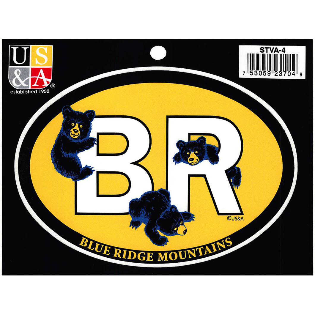 STVA4 Euro Oval Sticker BR Blue Ridge Bears