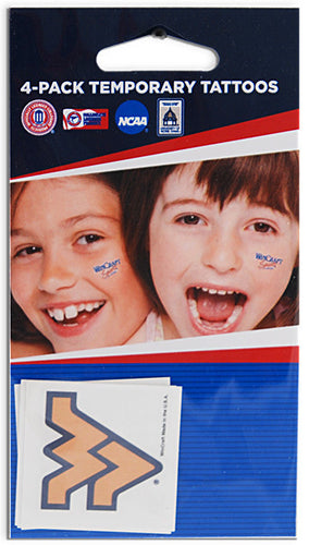 STWU4 Temporary Tattoo 4 Pack West Virginia University
