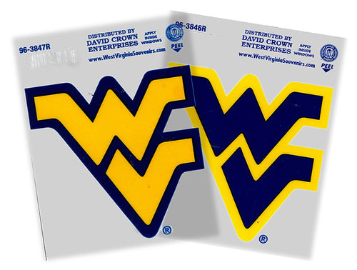 STWU6 Inside Stickers 3.5 inch on Board West Virginia University