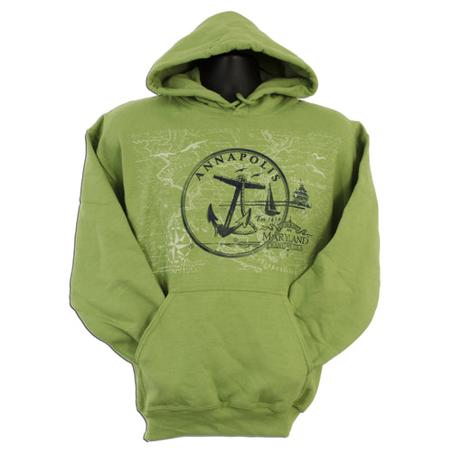SWAM02K HOODED SWEATSHIRT - Annapolis Circle KIWI