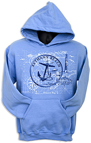 HOODED SWEATSHIRT Bethany Beach Anchor Circle CAROLINA