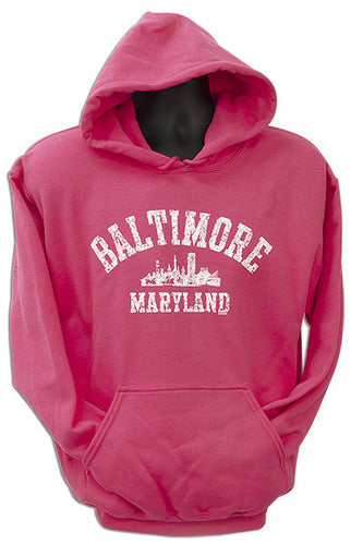 HOODED SWEATSHIRT BaLightimore Skyline Distressed HELICONIA