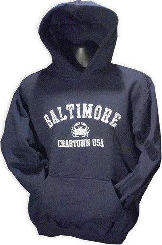 HOODED SWEATSHIRT BaLightimore Crabtown Distressed NAVY