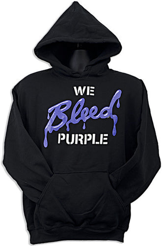 HOODED SWEATSHIRT We Bleed Purple BLACK