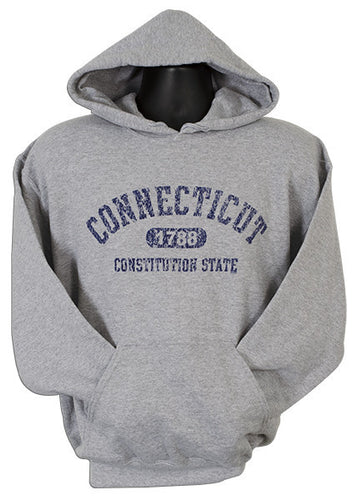 HOODED SWEATSHIRT Connecticut Distressed SPORT GREY