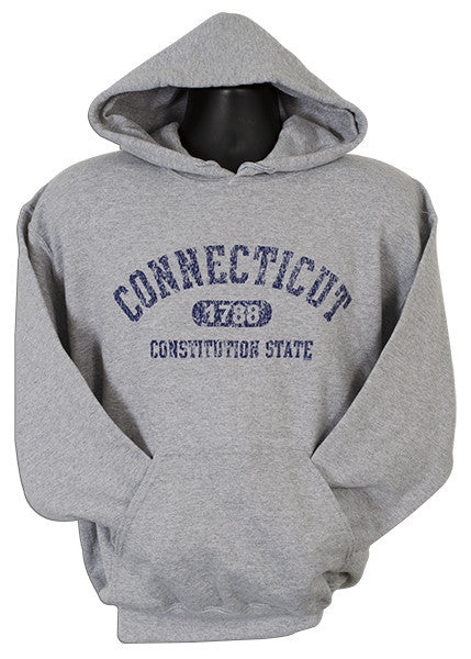 HOODED SWEATSHIRT Connecticut Distressed SPORT GREY