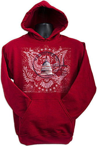 HOODED SWEATSHIRT - Washington DC Circle ANTIQUE CHERRY