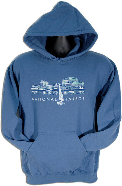 HOODED SWEATSHIRT National Harbor Skyline SLATE (Indigo)