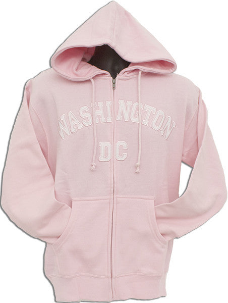 Zip Hood / Applique Washington DC - Light Pink