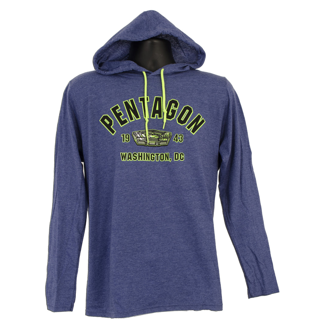 SWDC44D Hooded Sweatshirt with Neon String - Pentagon HEATHER BLUE