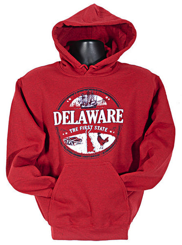 HOODED SWEATSHIRT - Delaware Circle ANTIQUE CHERRY