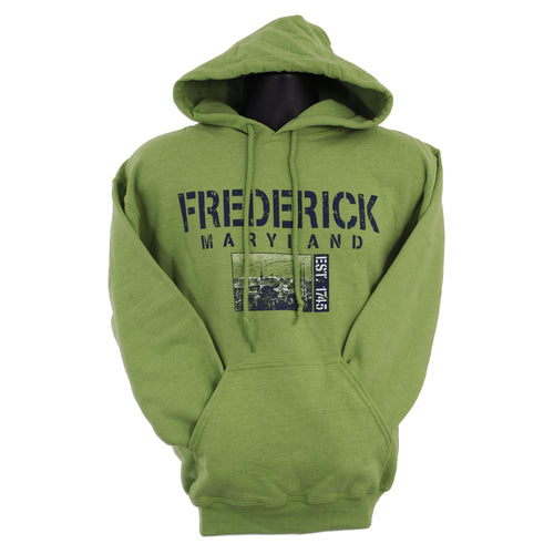 SWFR02K Hooded Sweatshirt - Frederick Stenciled Lettering KIWI