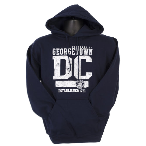 SWGU02N Hooded Sweatshirt - Property of Georgetown DC NAVY