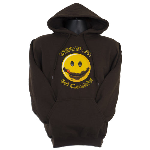 SWHP03B Hooded Sweatshirt - Hershey Smiley Face BROWN