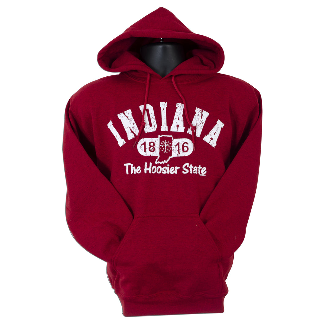 SWIN01A Hooded Sweatshirt - Indiana Distressed ANTIQUE CHERRY