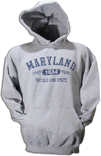 HOODED SWEATSHIRT Maryland Distress SPORT GREY