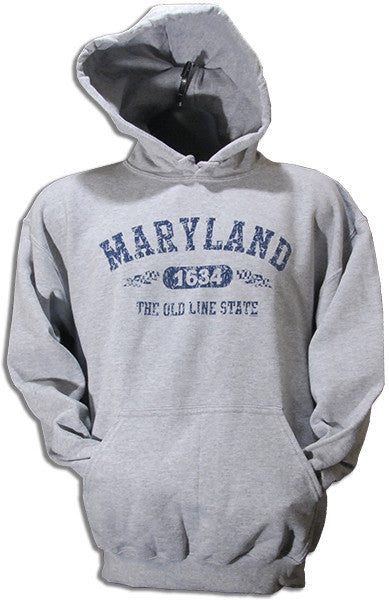 HOODED SWEATSHIRT Maryland Distress SPORT GREY