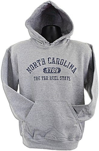 HOODED SWEATSHIRT North Carolina Distressed Grey