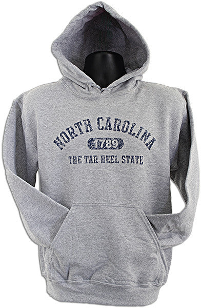 HOODED SWEATSHIRT North Carolina Distressed Grey