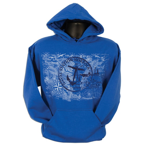 HOODED SWEATSHIRT NSN Norfolk Anchor Royal Blue
