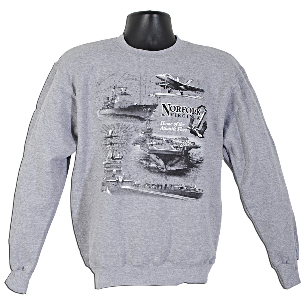 CREW SWEATSHIRT Norfolk Scroll Scene SPORT GREY