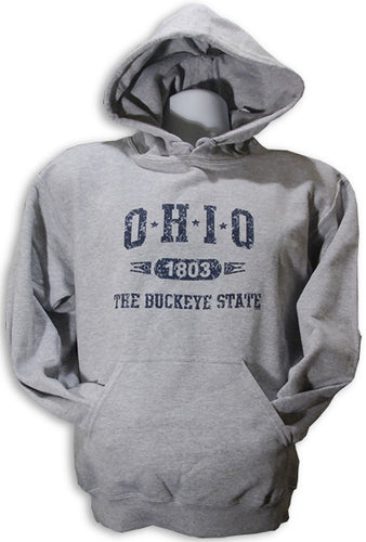 HOODED SWEATSHIRT Ohio Distressed SPORT GREY