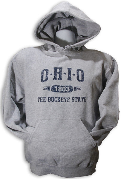 HOODED SWEATSHIRT Ohio Distressed SPORT GREY