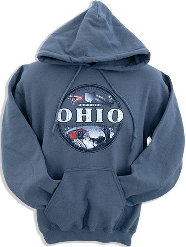 HOODED SWEATSHIRT Ohio Circle Indigo