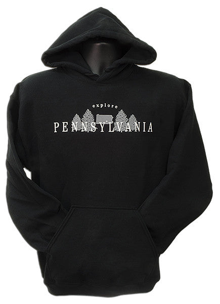HOODED SWEATSHIRT Explore Pennsylvania BLACK